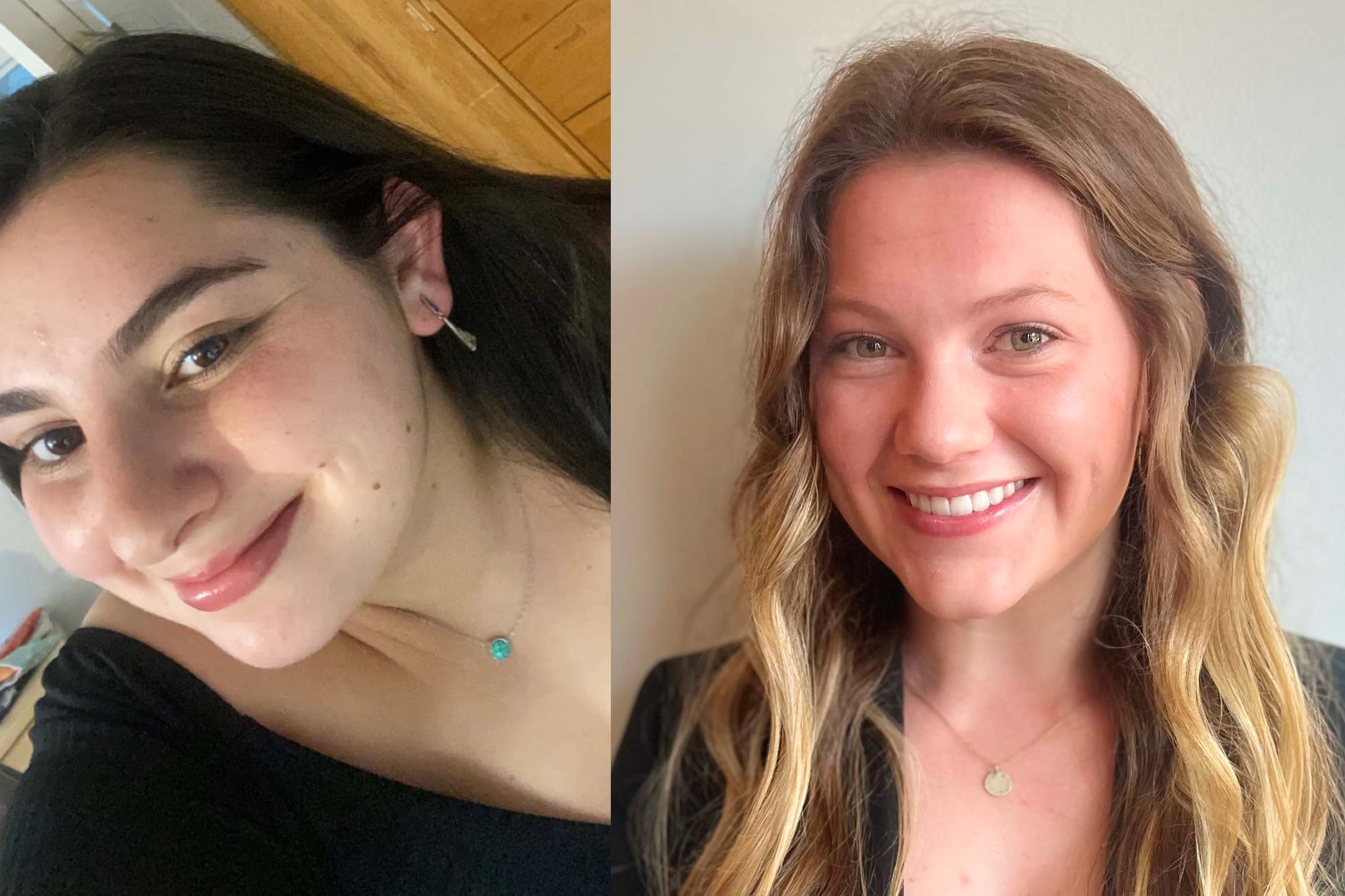 Headshots of cognitive neuroscience major Lily Reck (left) and chemistry major Nora Houseman (right), participants in the Columbian College STEM Summer Laboratory Internship Program